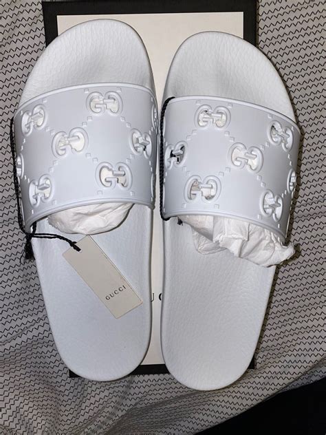 white gucci.slides|affordable Gucci slides.